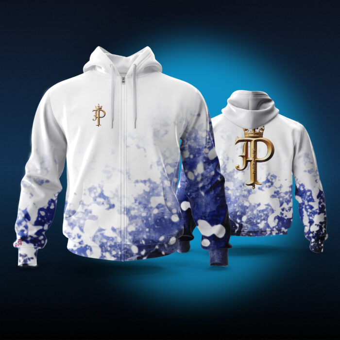 Joe Prince Royal Splash Hoodie front and back mockup